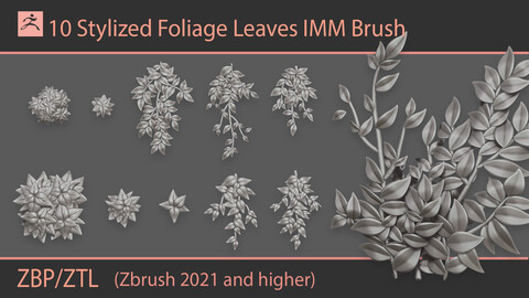 Stylized Foliage Leaves IMM Brush