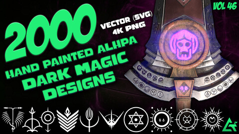 2000 Hand Painted Alpha Dark Magic Designs (MEGA Pack) - Vol 46