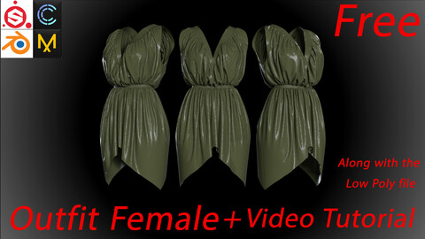 New Outfit Female (OBJ+mtl+FBX+ZPRJ+blend+spp) )+ Video Tutorial