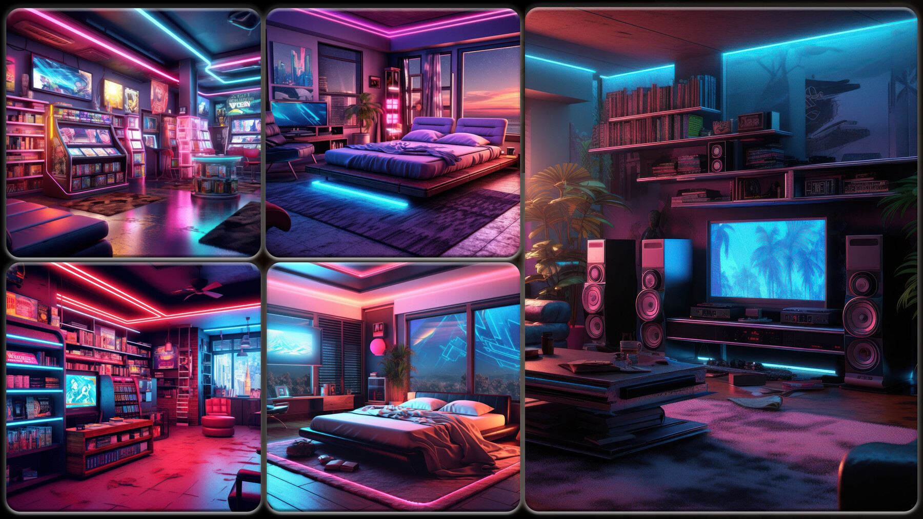ArtStation - 230 Synthwave Environment - Interior Reference Pack | 4K ...