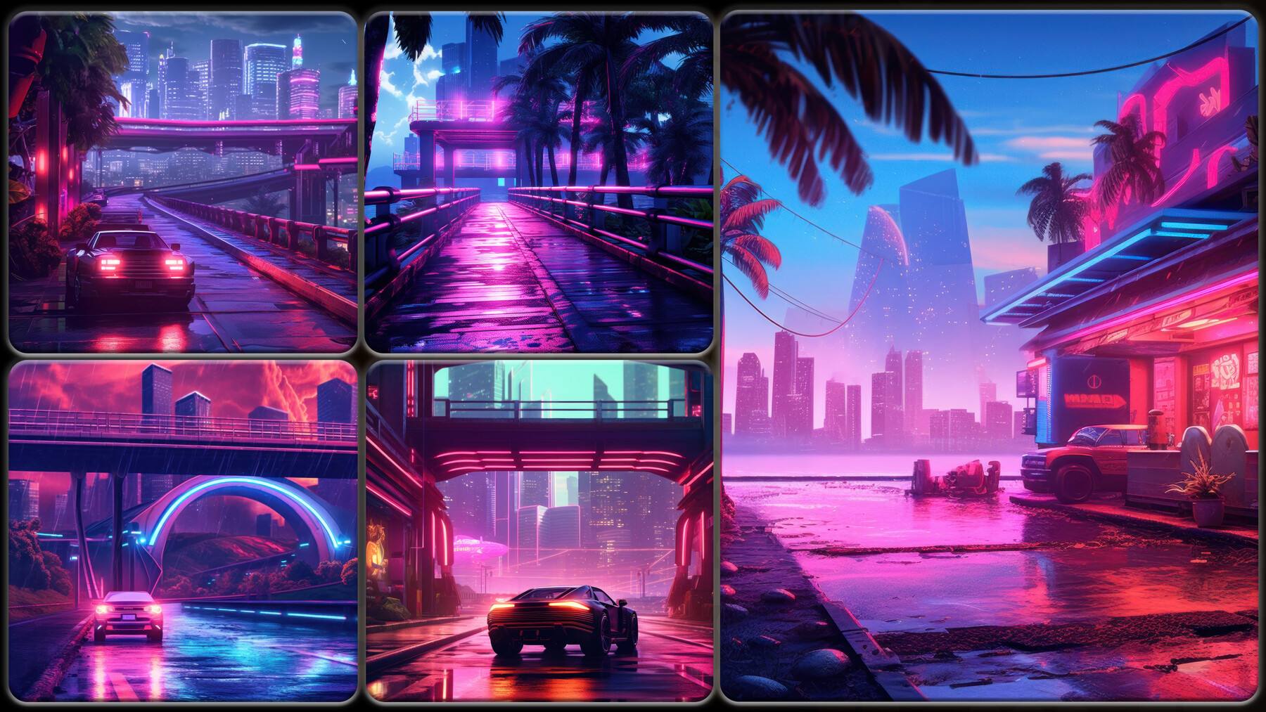 ArtStation - 200 Synthwave Environment - Exterior Reference Pack | 4K ...