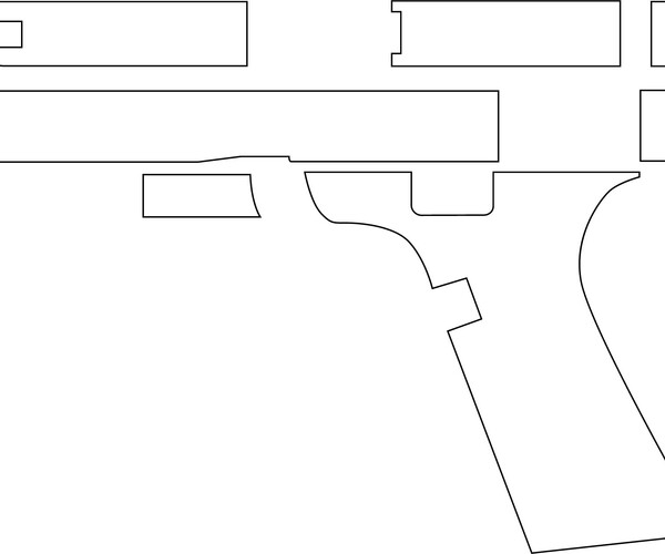 ArtStation - GLOCK 22 GUN BLANK TEMPLATE VECTOR FILE Black white vector ...