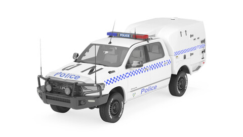 Police Paddy Wagon Dodge RAM 1500 With Interior 3D Model