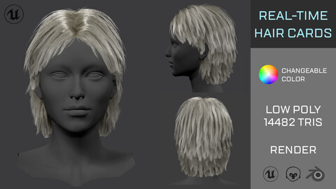 Real-Time Hair Cards - Short Shag Hairstyle