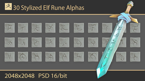 Stylized Elf Rune Alphas