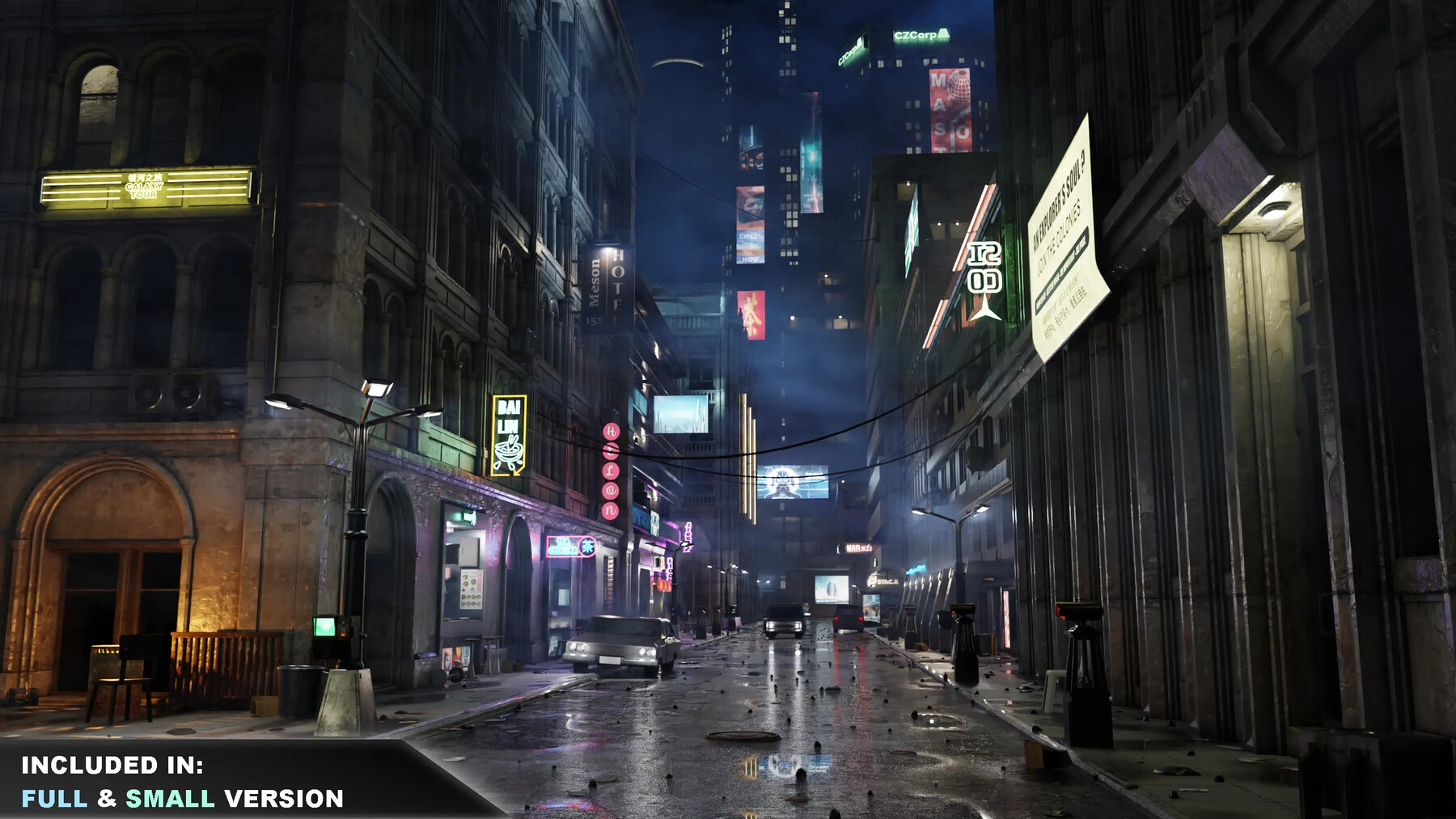 ArtStation - Futuristic cyberpunk tech city street