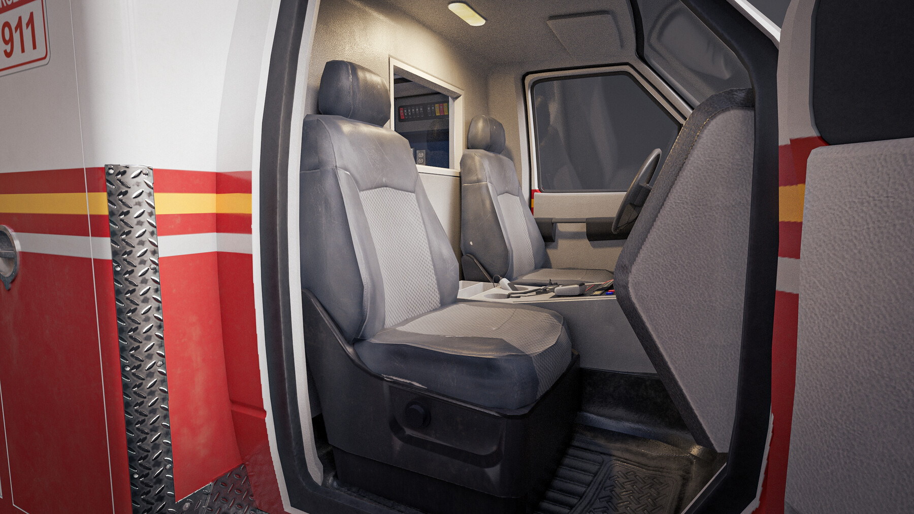 Artstation Ambulance 3d Model With Interior For Games And Cinematics