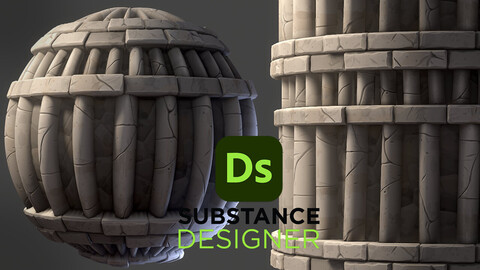 Stylized Pillar Wall - Substance 3D Designer