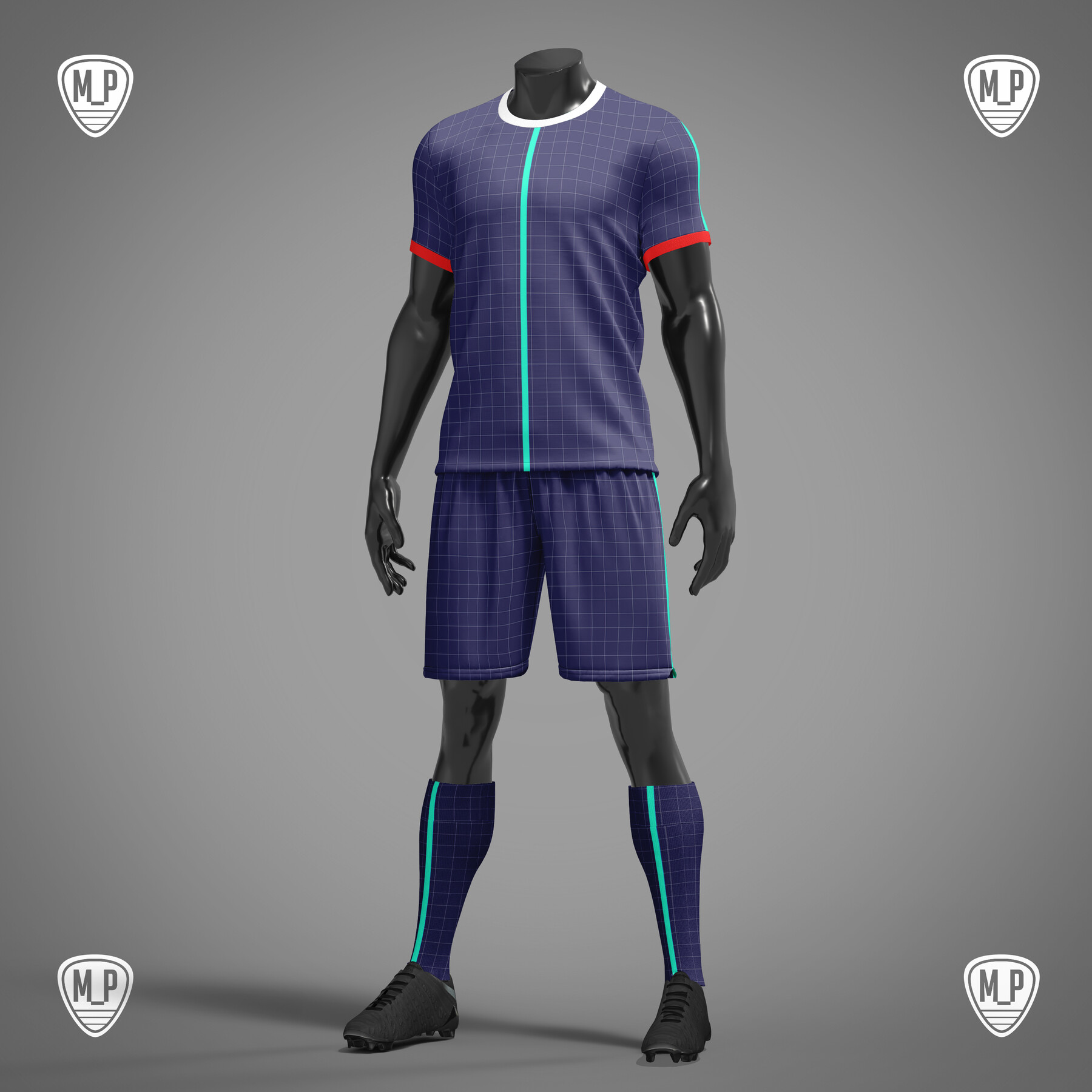 American Football Kit Mockup with Mannequin - Front View - Free