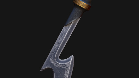 Low poly game ready egypt khopesh(sword)