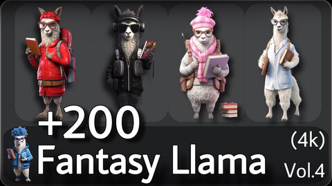 +200 Fantasy Llama Concept(4k)