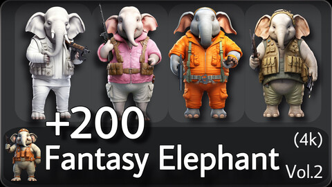 +200 Fantasy Elephant Concept (4k)