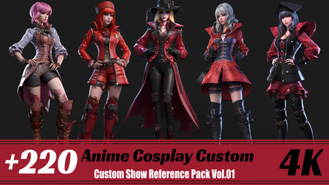 +220 Anime Cosplay Custom | 4K | Custom Show Reference Pack Vol.01