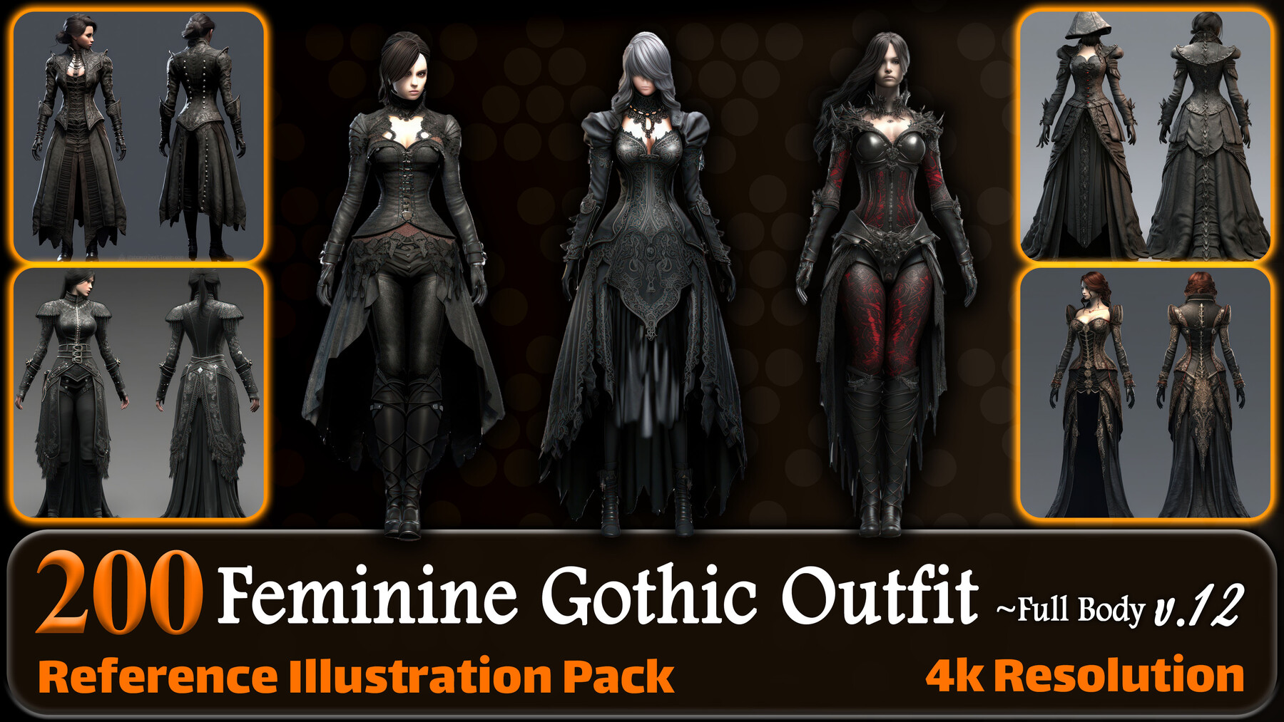 ArtStation - 200 Feminine Gothic Outfit Reference Pack | 4K | v.12 ...