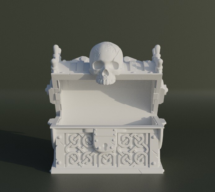 ArtStation - Skull Treasure Box Dice Box Pattern