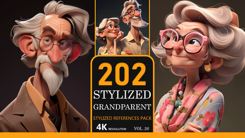 Stylized Grandparents Vol.26-4K|Stylized References Pack