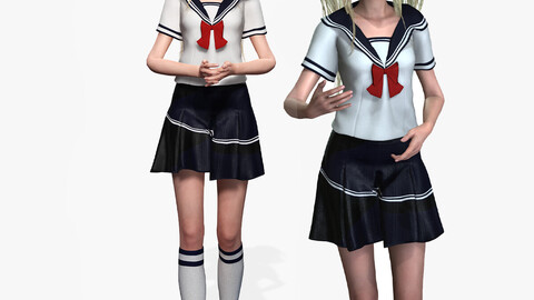 DOWNLOAD Girl  School ANIME ANIMATED - BLENDER - 3DS MAX - CINEMA 4D - FBX - MAYA - UNITY - UNREAL