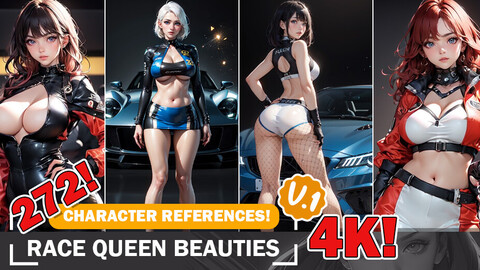 Race Queen Beauties Reference Art V1 - 272 | 4K Reference Images