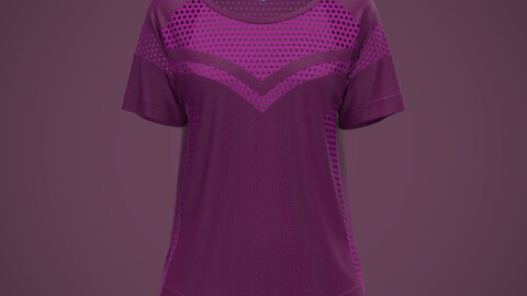 Womens purple Mesh T-shirt