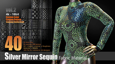 Silver Mirror Sequin and Metal Mesh Fabric Material