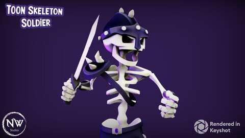 Stylized Skeleton Soldier - Mobile Game Ready Model