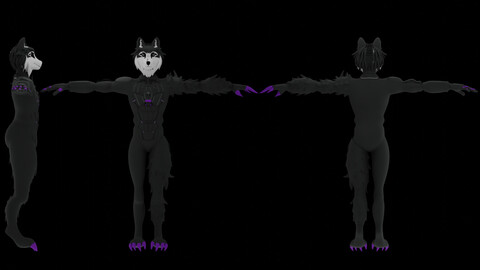 PURPLE WOLF VRCHAT AVATAR