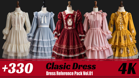 +330 Classic Dress | 4K | Dress Reference Pack Vol.01