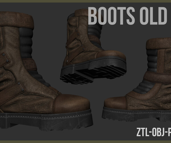 ArtStation - Boots Old Men - HighPoly - Obj - ZTL - Polypaint | Game Assets