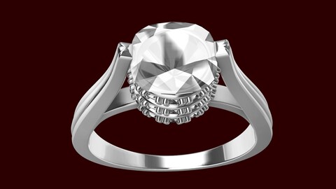 Cushion Cathedral Ring All Diamonds