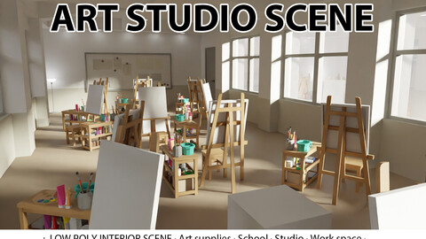 Indoor Scene - art studio, art class, work space
