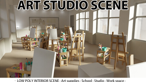 Indoor Scene - art studio, art class, work space