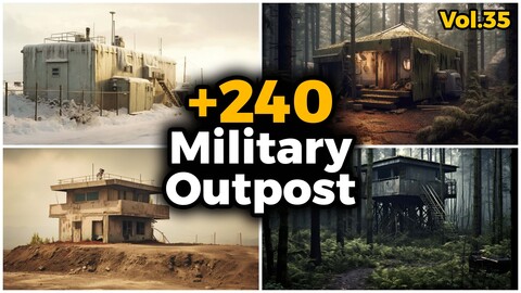 +240 Military Outpost Reference Images (4k) | Vol_35