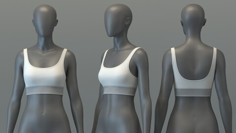 Sports Bra_Scoop Neck with Mesh Band