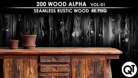 Wood Alpha VOL 01 - 200 Seamless Rustic Wood