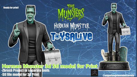 HERMAN MUNSTER STL MODEL FOR PRINT