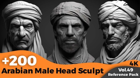 +200 Arabian Male Head Sculpt Concept (4k)