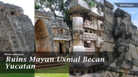 Ruins Mayan Uxmal Becan Yucatan