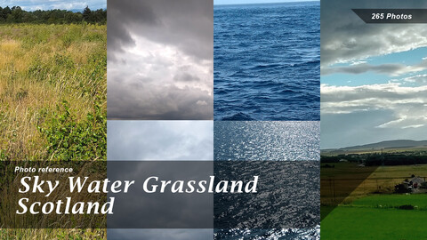 Sky Water Grassland Scotland