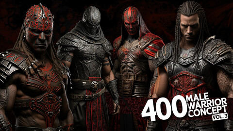 400 Male Warrior Concept _ VOL 3 _ Character Reference