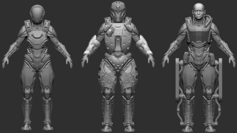 Sci-fi Armor Female 4 3d Model