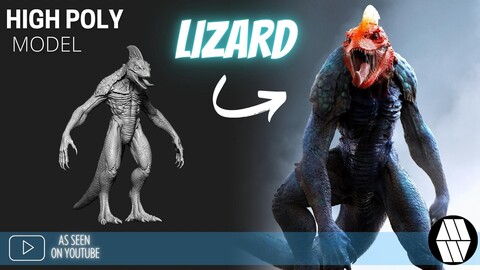 ZBrush Model: Lizard High Poly ZTL & FBX