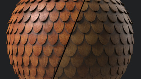 Roof Tile Materials 84- Wooden Roofing By Snow | Sbsar, Seamless, Pbr, 4k