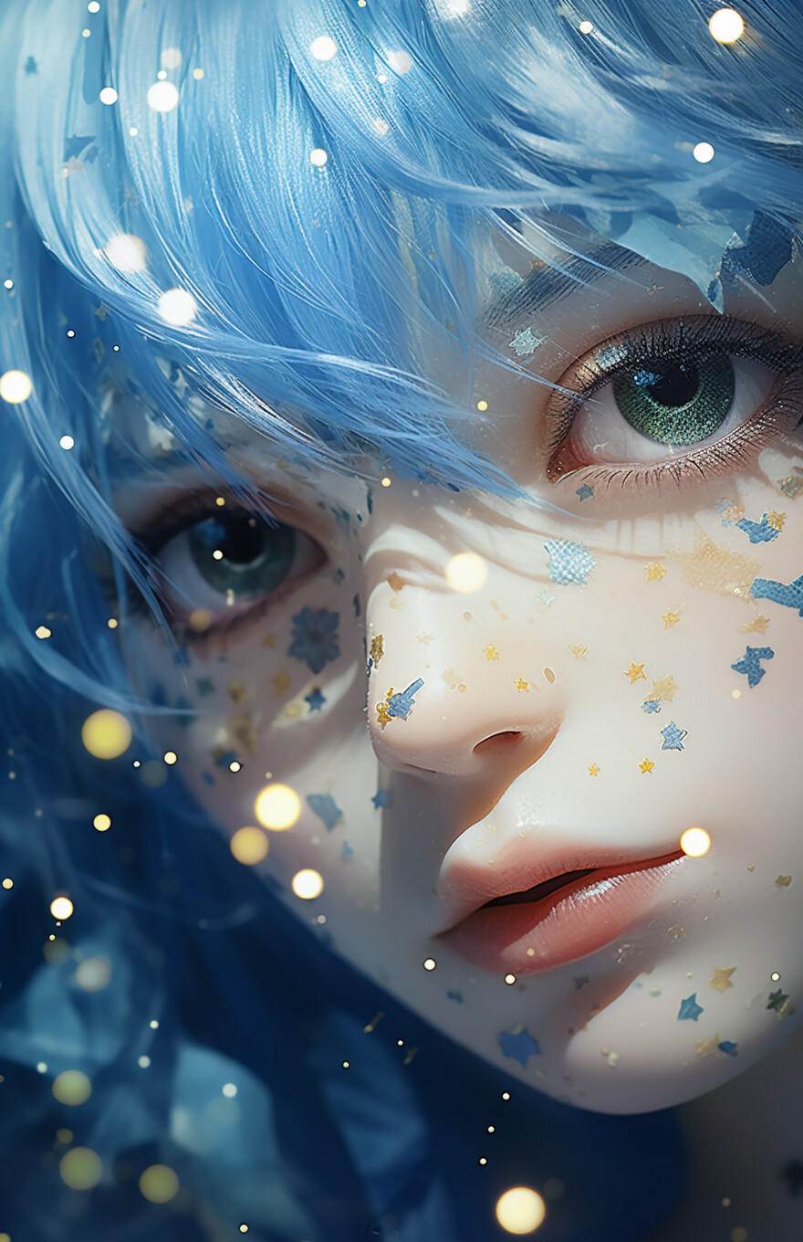 ArtStation - Anime Character With Blue Hair | Artworks