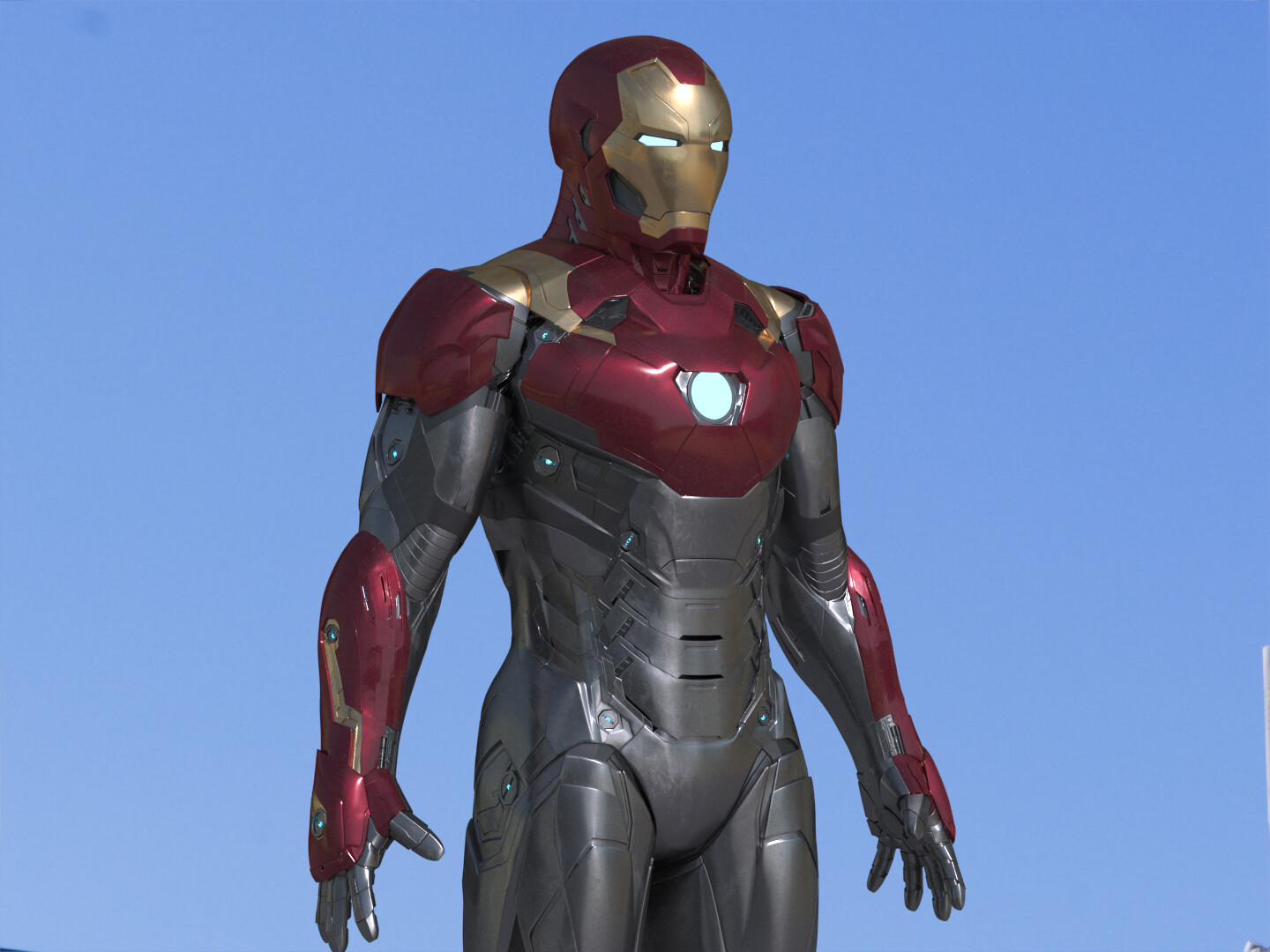 modèle 3D de Iron Man Mark 46 - Pose de combat - TurboSquid 1033652