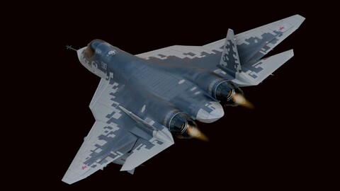 SU 57 Felon with Cocpit - High Resolution Textures-Fully Rigged