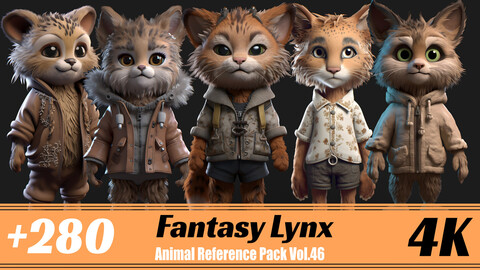 +280 Fantasy Lynx | 4K | Animal Reference Pack Vol.46