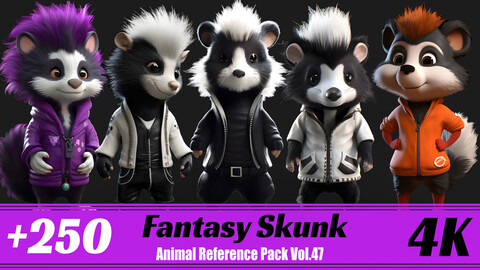 +250 Fantasy Skunk | 4K | Animal Reference Pack Vol.47