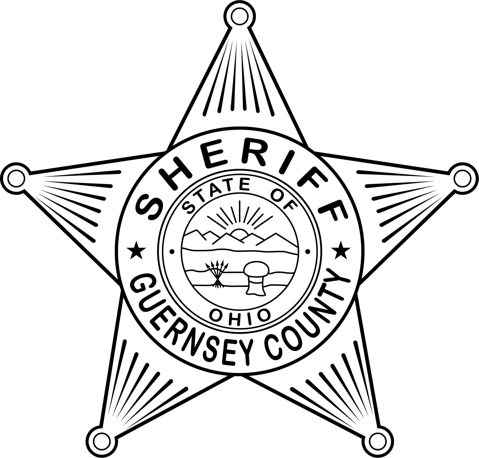 ArtStation - Guernsey County Sheriff Badge Ohio vector file Black white ...