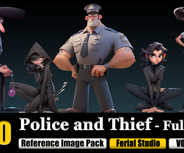 ArtStation - Cops vs Robbers Cop Girl Kay Voxel Character