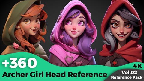 +360 Archer Girl Head References Concept (4k)